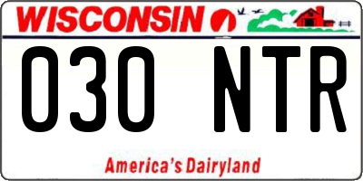 WI license plate 030NTR