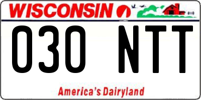 WI license plate 030NTT