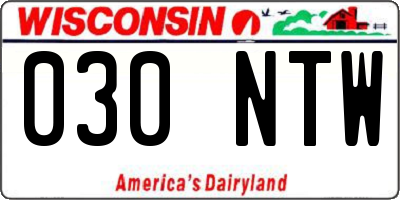 WI license plate 030NTW