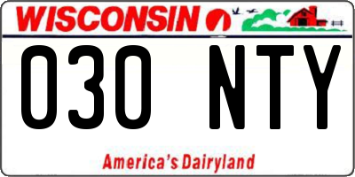 WI license plate 030NTY