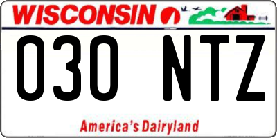 WI license plate 030NTZ