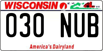 WI license plate 030NUB