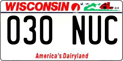 WI license plate 030NUC