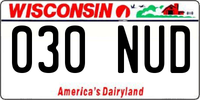 WI license plate 030NUD