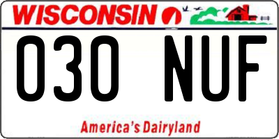 WI license plate 030NUF