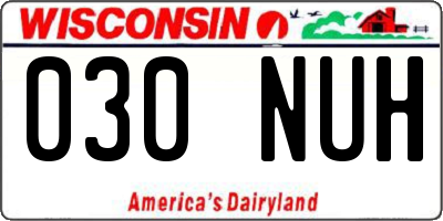 WI license plate 030NUH
