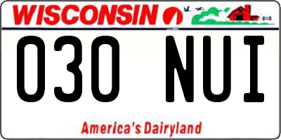 WI license plate 030NUI