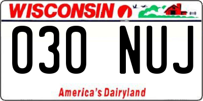 WI license plate 030NUJ