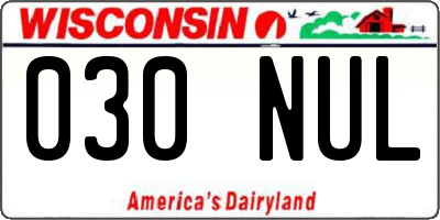 WI license plate 030NUL