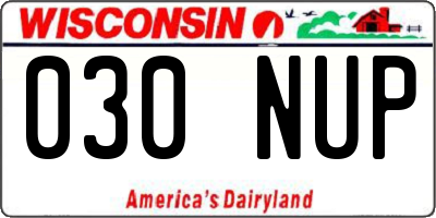 WI license plate 030NUP