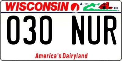 WI license plate 030NUR