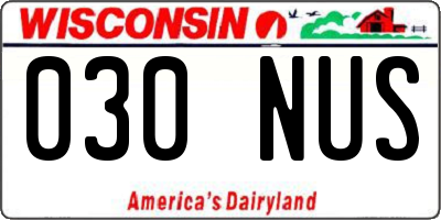 WI license plate 030NUS