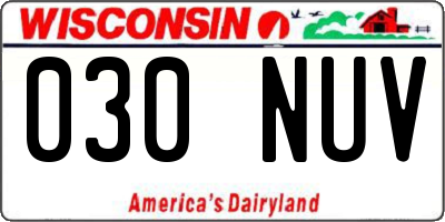 WI license plate 030NUV