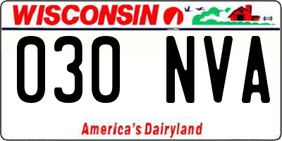 WI license plate 030NVA