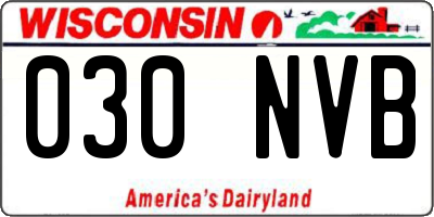 WI license plate 030NVB
