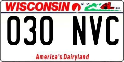WI license plate 030NVC