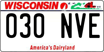 WI license plate 030NVE