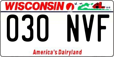WI license plate 030NVF