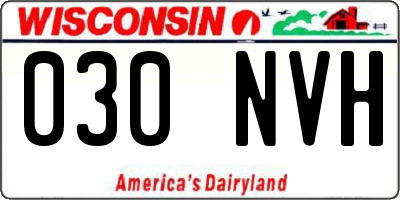WI license plate 030NVH