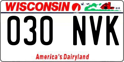 WI license plate 030NVK
