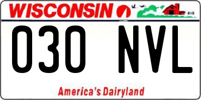 WI license plate 030NVL
