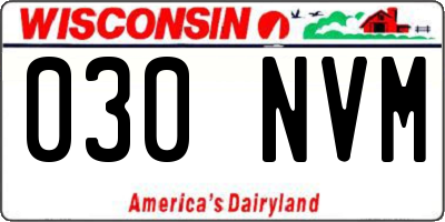 WI license plate 030NVM