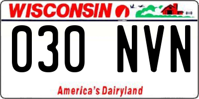 WI license plate 030NVN