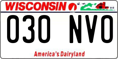 WI license plate 030NVO