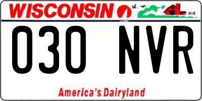 WI license plate 030NVR