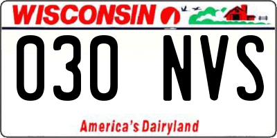 WI license plate 030NVS