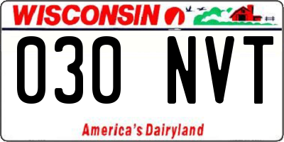 WI license plate 030NVT