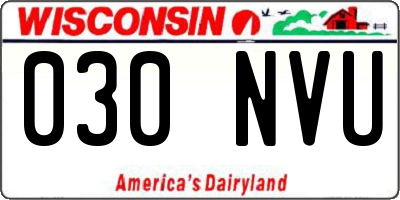 WI license plate 030NVU