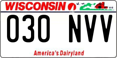 WI license plate 030NVV
