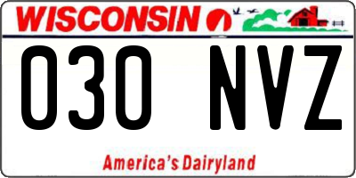 WI license plate 030NVZ