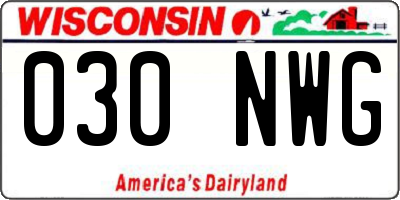 WI license plate 030NWG