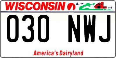 WI license plate 030NWJ