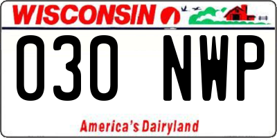 WI license plate 030NWP
