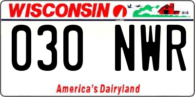 WI license plate 030NWR