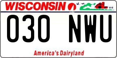 WI license plate 030NWU