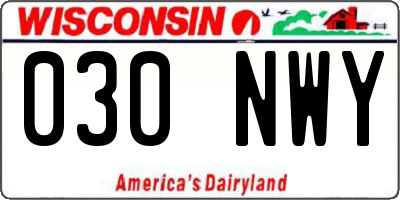 WI license plate 030NWY