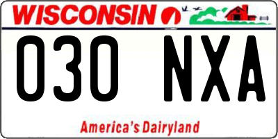 WI license plate 030NXA