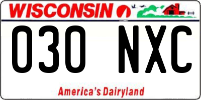 WI license plate 030NXC
