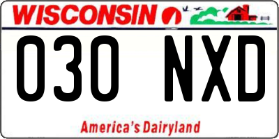 WI license plate 030NXD