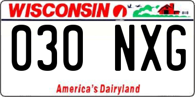 WI license plate 030NXG
