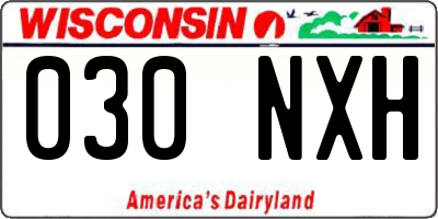 WI license plate 030NXH