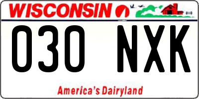 WI license plate 030NXK