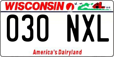 WI license plate 030NXL