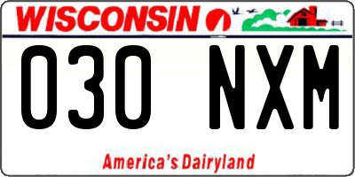 WI license plate 030NXM