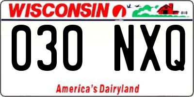 WI license plate 030NXQ