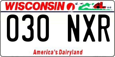 WI license plate 030NXR